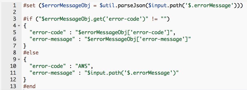 Code for the lambda response body mapping